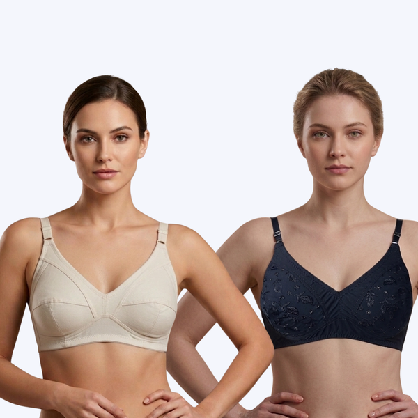 Women’s Cotton Full Coverage Bra – Soft & Supportive Daily Wear -Set Of 2