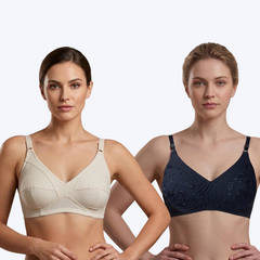 Women’s Cotton Full Coverage Bra – Soft & Supportive Daily Wear -Set Of 2