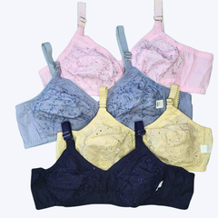 Full Coverage Bra Chiken Cotton B Cup Set Of 4