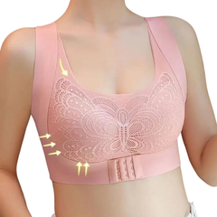 Butterfly Lace Seamless Wireless Comfort Bra – Front Closure
