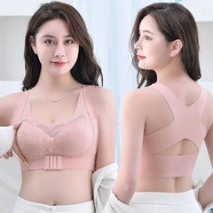 Butterfly Lace Seamless Wireless Comfort Bra – Front Closure