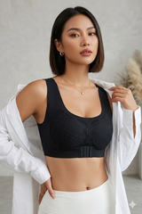 Butterfly Lace Seamless Wireless Comfort Bra – Front Closure