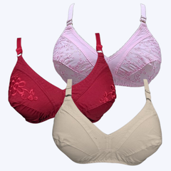 Women’s Cotton Full Coverage Bra – Comfortable Daily Wear Set Of 3