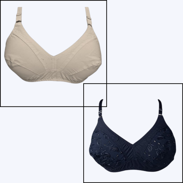 Women’s Cotton Full Coverage Bra – Soft & Supportive Daily Wear -Set Of 2